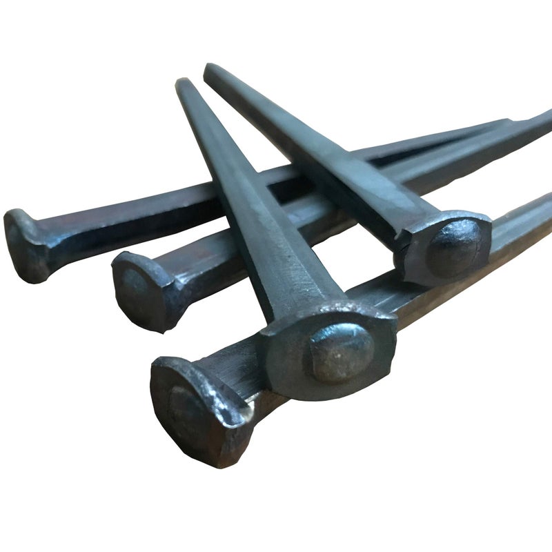 OLD NAIL SOURCE 6"- Steel Square Common Rose Head STANDARD-60d - Large Spike Nails (5 Nails) - Image 1